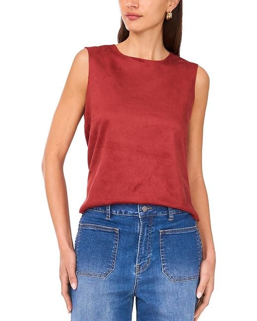 Vince Camuto Red Faux Suede Tank