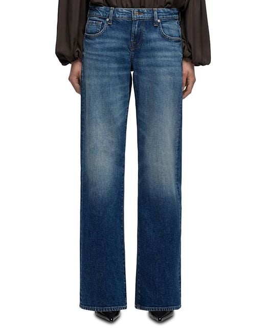 7 For All Mankind Women's Blue Low Rise Straight Jeans