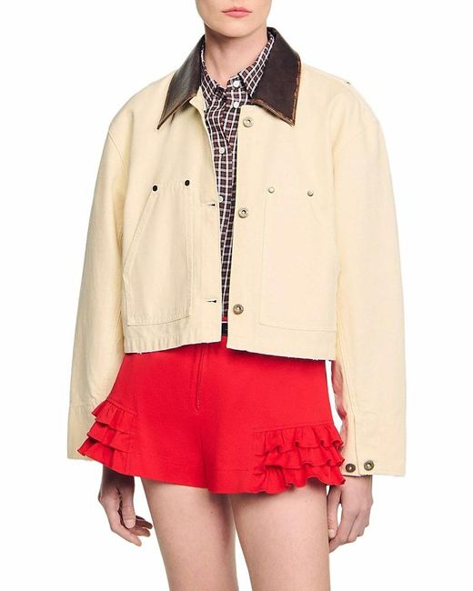 Sandro Red Workwear Jacket