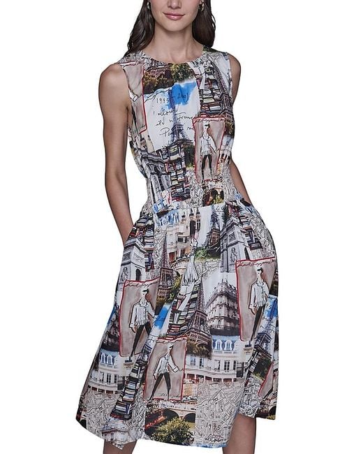 karl lagerfeld blue and white dress Karl Lagerfeld