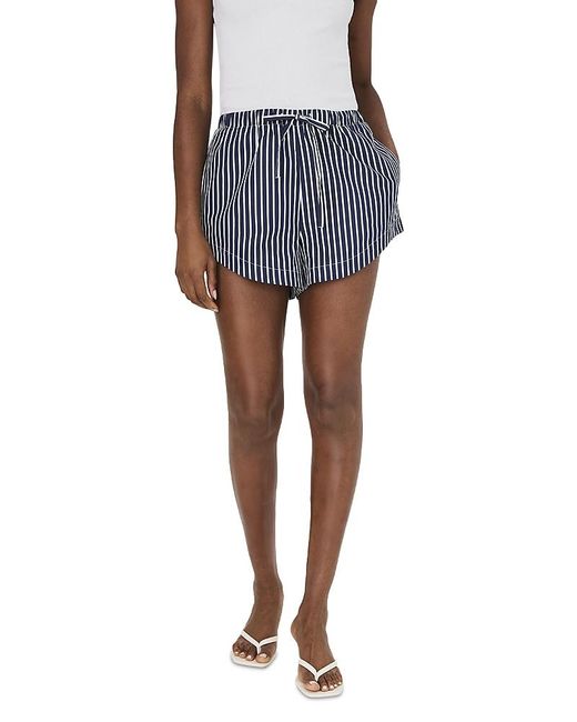 French Connection Blue Alexis Rounded Drawstring Shorts