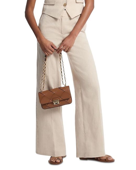 Michael Kors Natural Michael Twill Wide Leg Pants
