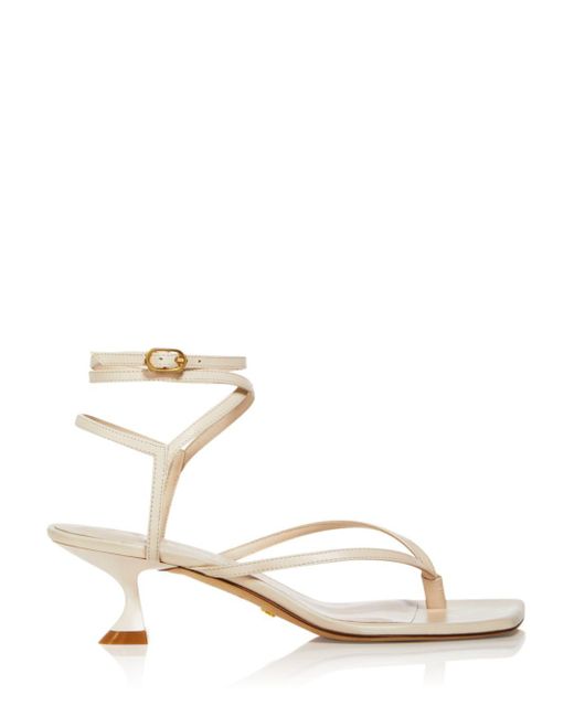 Stuart Weitzman Cabo Strappy Thong Sandals in White | Lyst