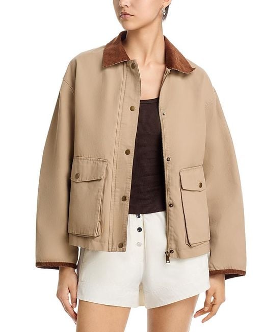 Aqua Natural Cropped Barn Jacket