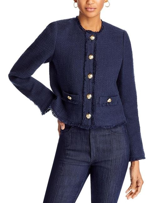 Cinq À Sept Blue Christie Tweed Jacket