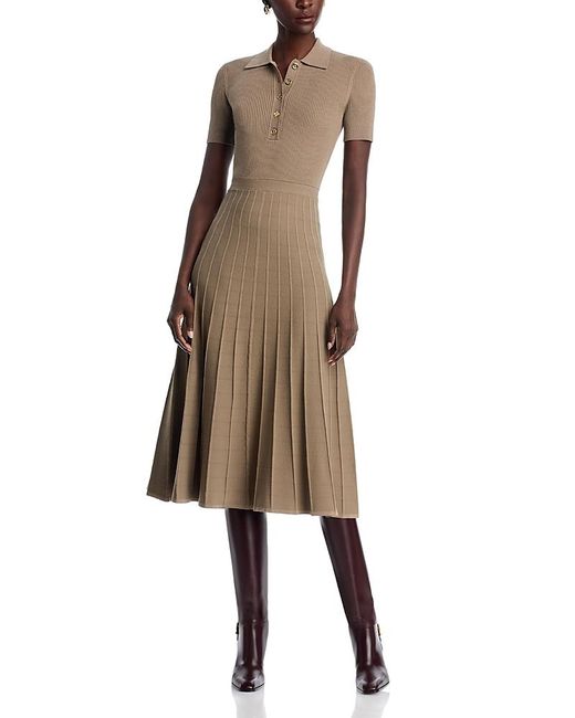 st agni ribbed knit and poplin maxi dress St. Agni | Halter Gathered Dress main image 0