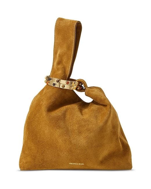 Veronica Beard Metallic Suede Swing Bag