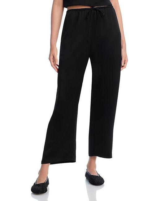 Leset Black Barb Crop Drawstring Pants