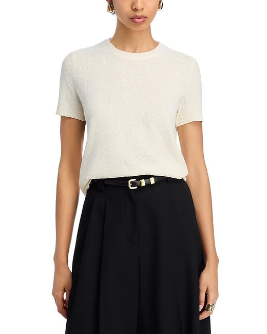 Theory White Boucle Tee