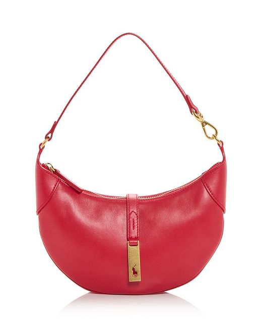 Polo Ralph Lauren Pink Polo Id Leather Mini Shoulder Bag