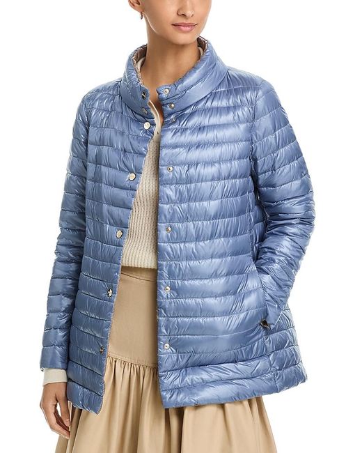 Herno Blue Reversible Puffer Coat