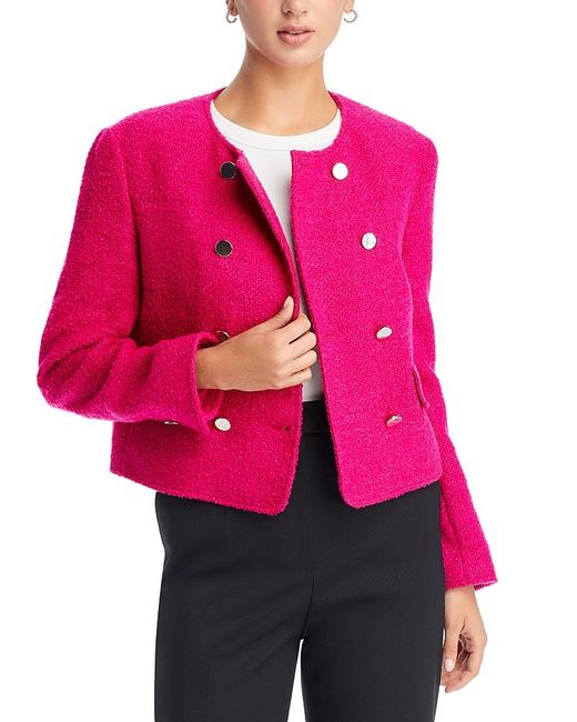 Boss Pink Jesetta Double Breasted Boucle Jacket