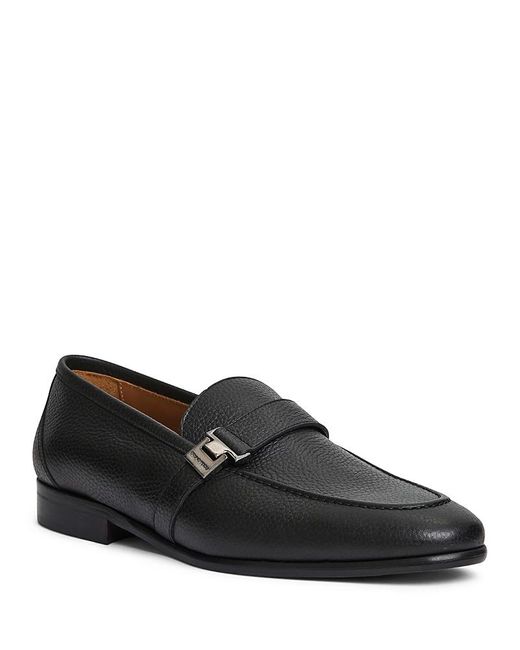 Bruno Magli Black Arlo Slip On Buckle Loafers for men