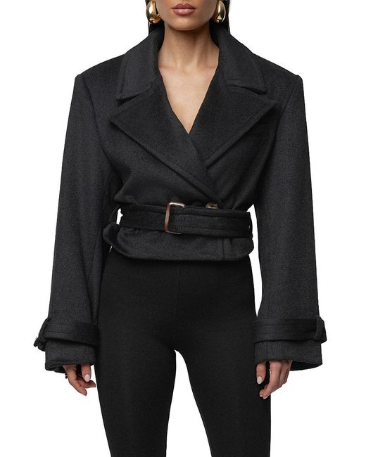 JLUXLABEL Black Sharp Presence Crop Jacket