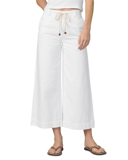 Joe's Jeans White The Addison Drawstring Wide Leg Pants