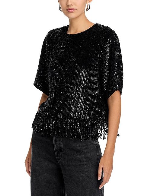 Kobi Halperin Black Yona Sequin Blouse
