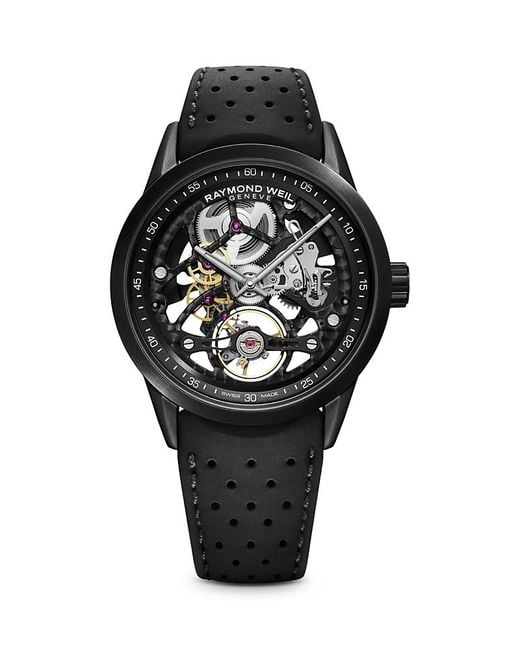 Raymond Weil Black Freelancer Skeleton Watch, 42Mm