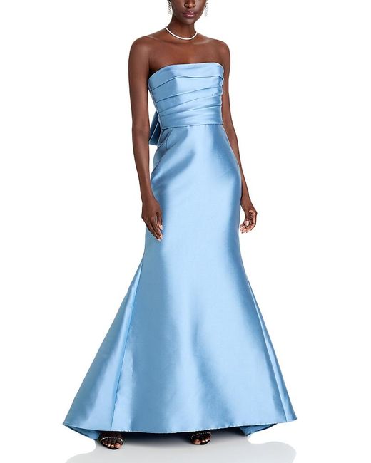 Amsale Blue Strapless Gown