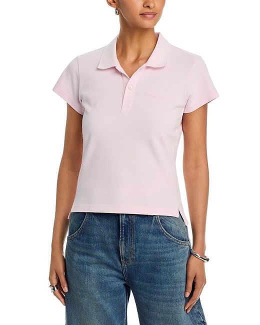 Alexander Wang Blue Shrunken Polo Tee