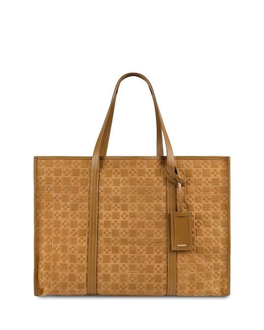 Sandro Brown Split Leather Shopping Bag for men