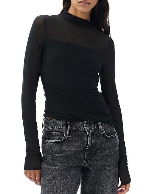 Rag & Bone Black Luca Layered Look Top