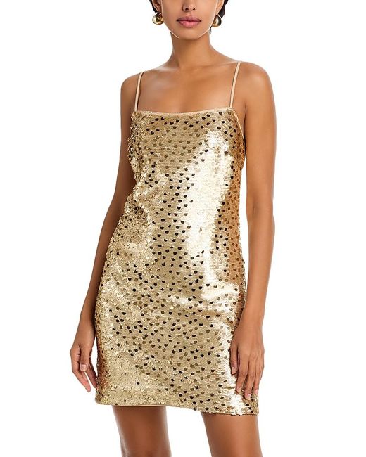 MILLY Natural Colette Dot Sequin Mini Dress