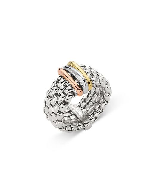 Fope White 18K, Rose, & Panorama Multirow Flex'It Ring