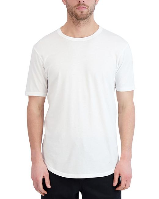 Goodlife White Supima Scallop Short Sleeve Crewneck Tee for men