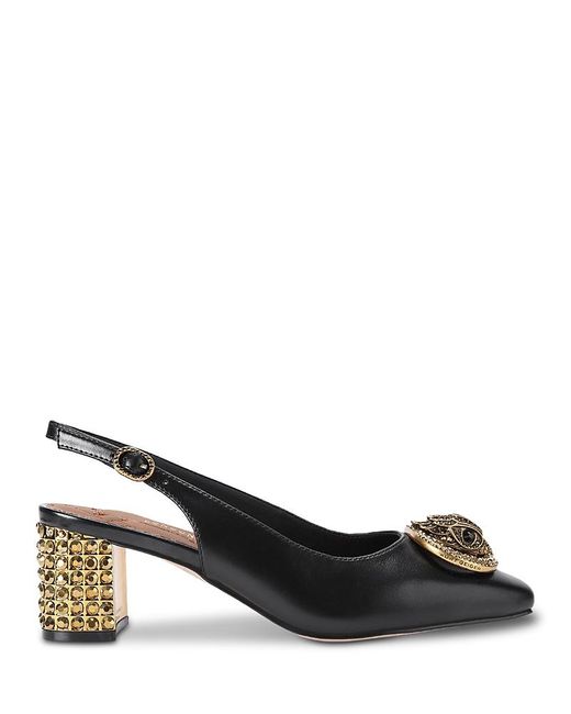 Kurt Geiger Black Chelsea Slingback Block Heel Pumps