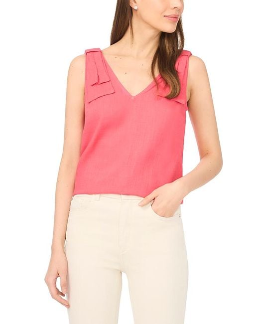 Cece Pink Bow Shoulder Tank