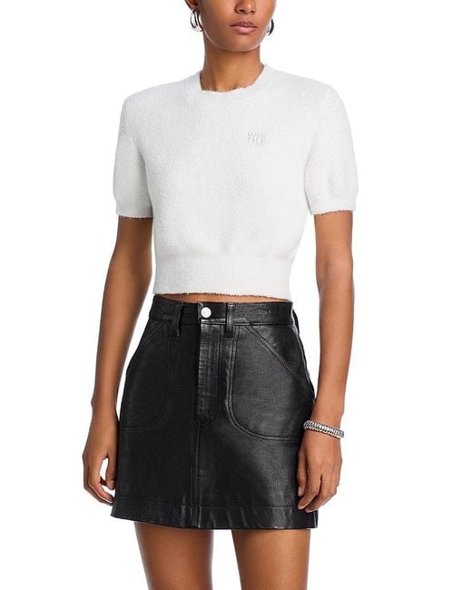 T By Alexander Wang White Alexanderwang. T Cropped Sweater