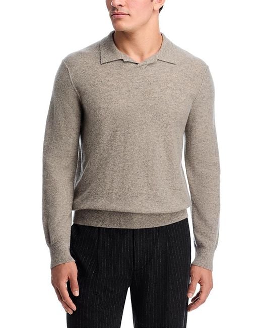 Vince Gray Boiled Cashmere Polo Sweater for men