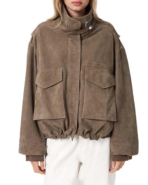 AllSaints Brown Clay Suede Jacket