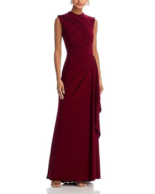 Aqua Red Draped Gown