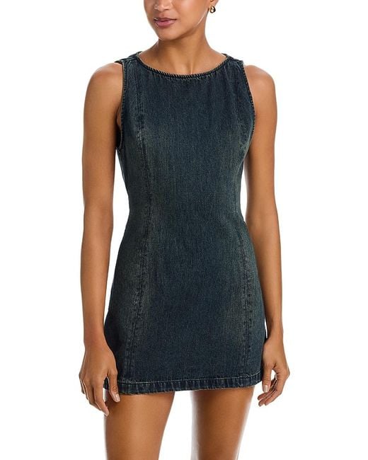 Free People Blue Atlas Denim Mini Dress