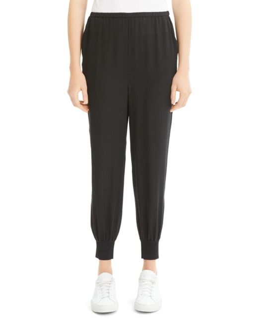 theory silk jogger pants