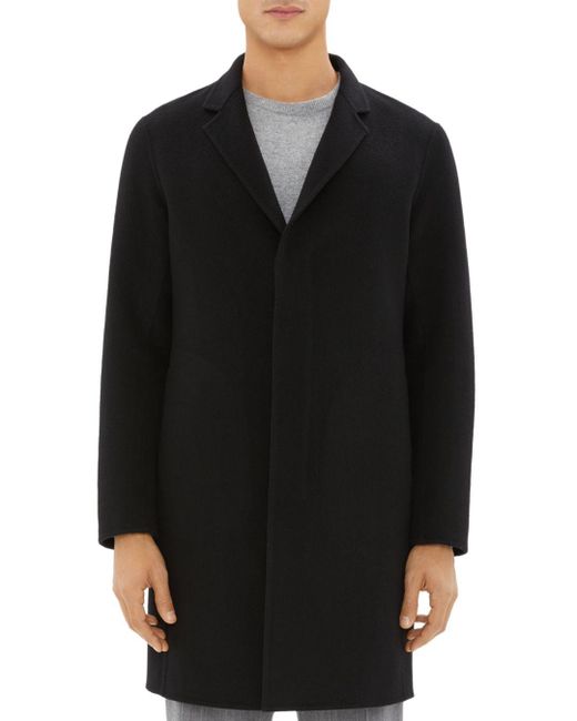 Theory Suffolk Cashmere Coat in Black 
