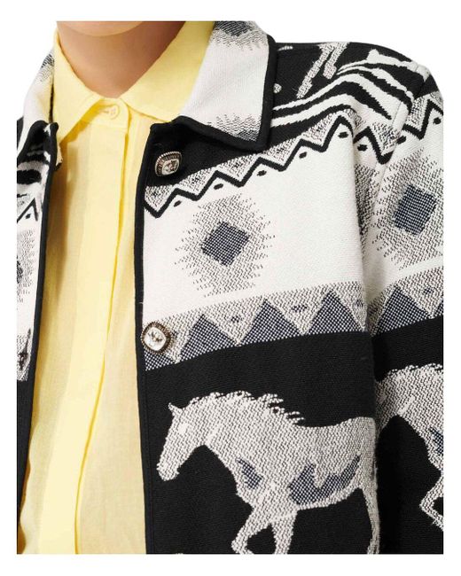 Maje Gapi Horse Print Jacquard Jacket 