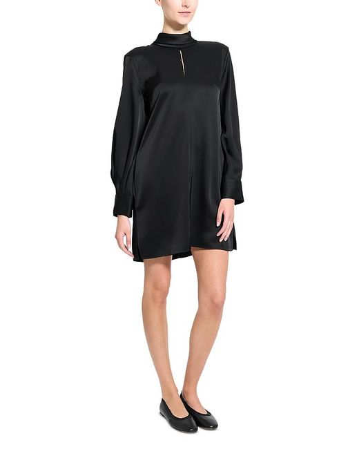 Theory Blouson Sleeve Dress in Black | Lyst