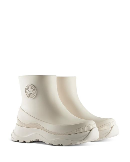 Canada Goose White Vancouver Shearling Lined Rain Boots