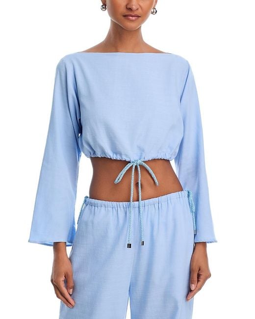 Solid & Striped Blue The Chelley Cropped Top