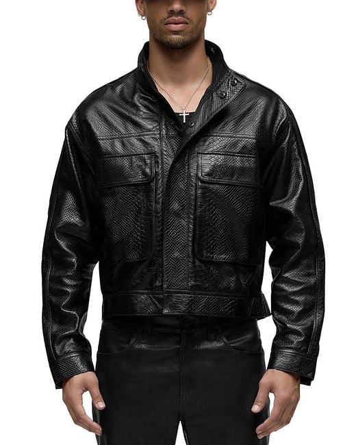 Hudson Black Leather Jacket for men