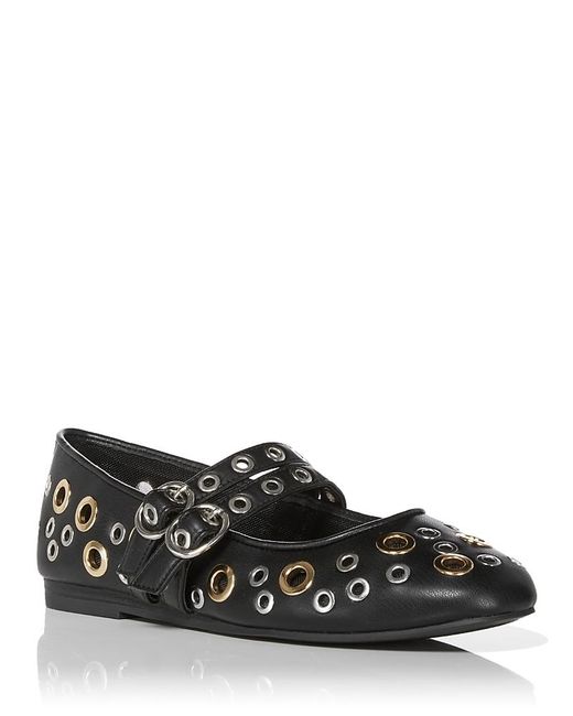 Aqua Black Gabbi Studded Flats