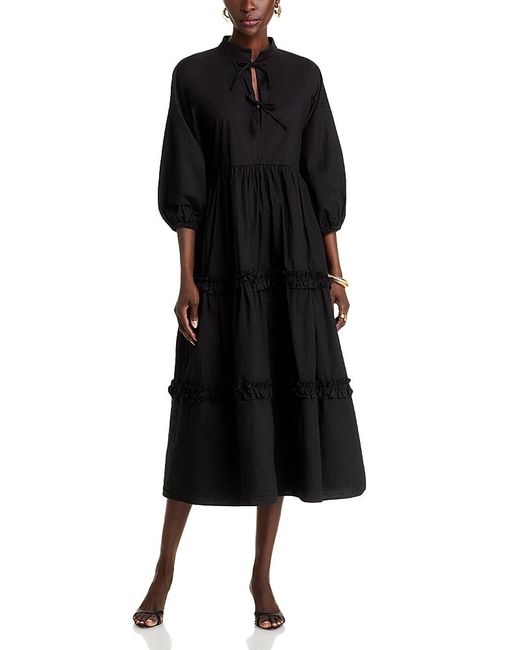 The Lulo Project Black Bogota Midi Dress