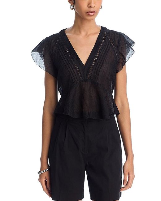 Steve Madden Black Leyla Peplum Top
