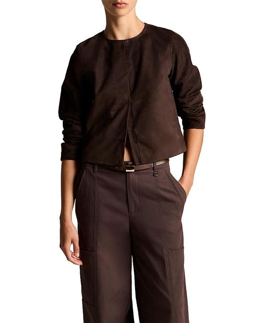 Vince Black Cropped Suede Jacket