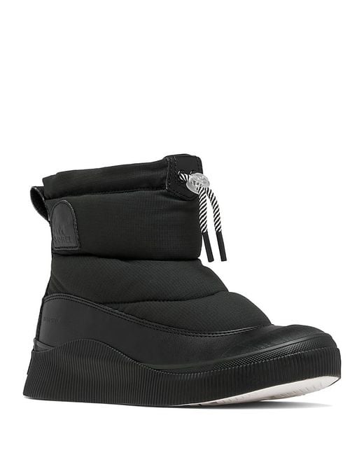 Sorel Black Out N About Iv Puffy Microfleece Lined Ankle Boots