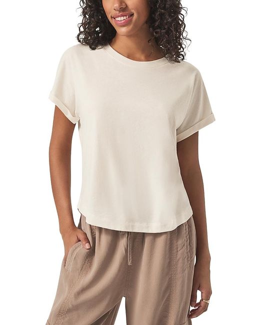 Splendid White Skye Cuffed Tee