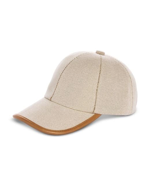 Vince Natural Leather Trim Baseball Cap