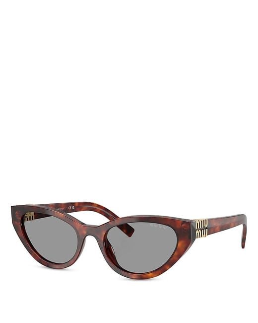 Miu Miu Gray Signature Butterfly Sunglasses, 54Mm